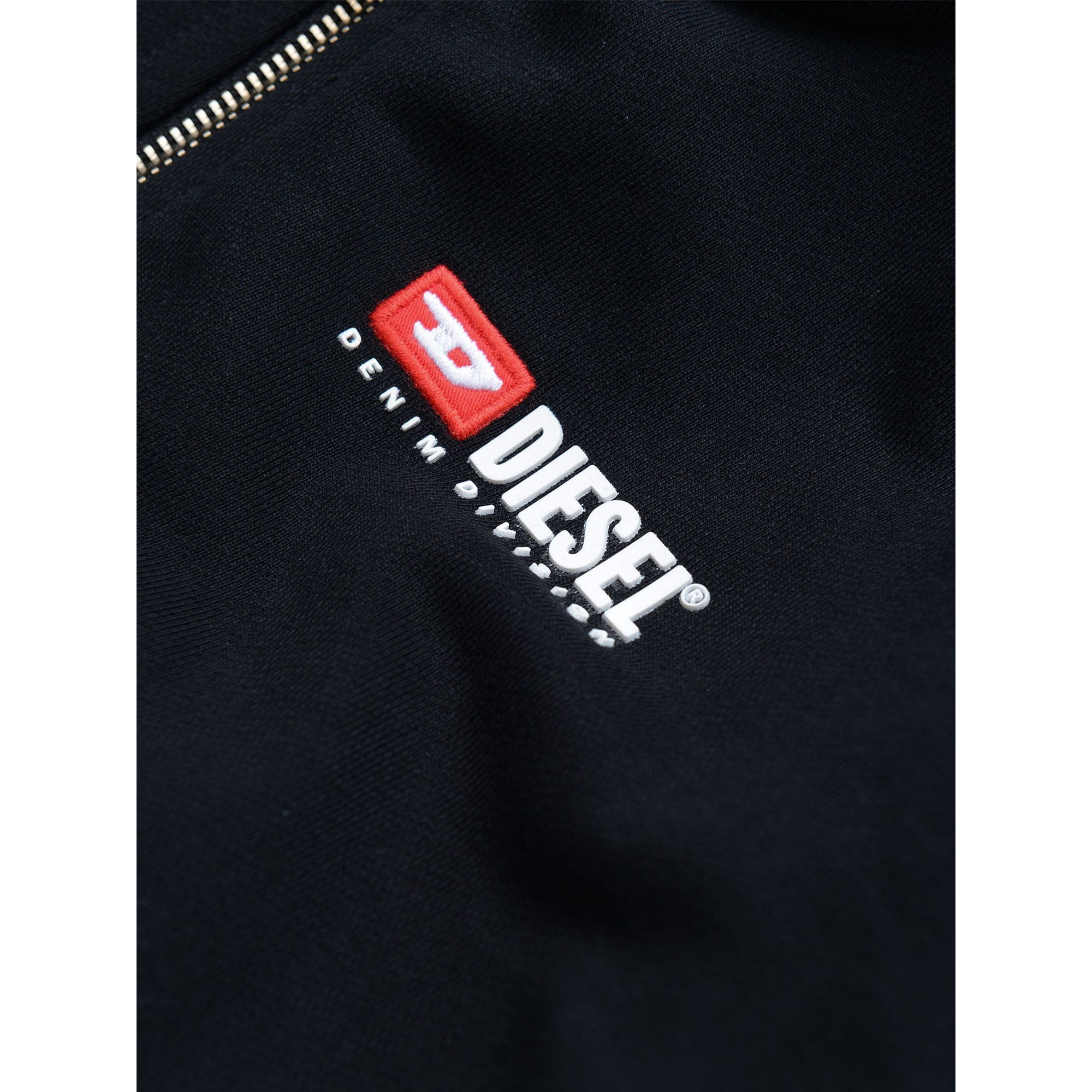 Diesel Boys Cotton Logo Hoodie Black