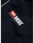 Diesel Boys Cotton Logo Hoodie Black