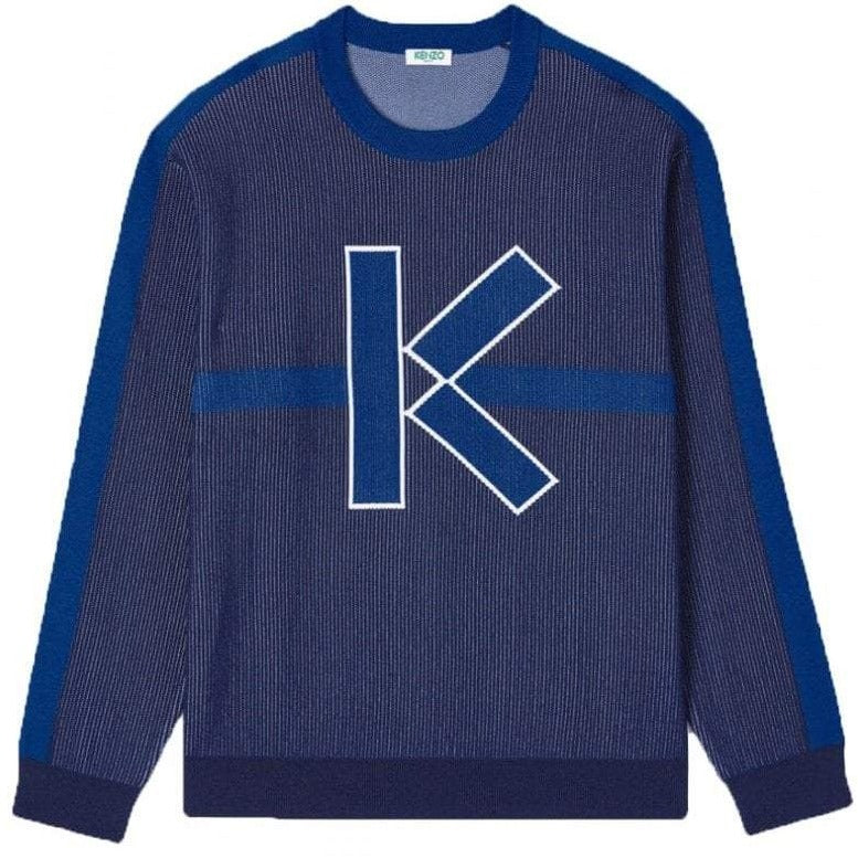 Kenzo Men&#39;s &quot;K&quot; Jacquard Knitwear Blue