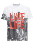 Neil Barrett Men's Live Life T-shirt White