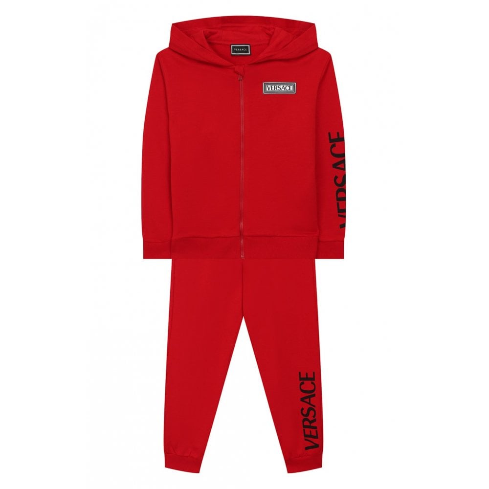 Versace Boys Cotton Tracksuit Red