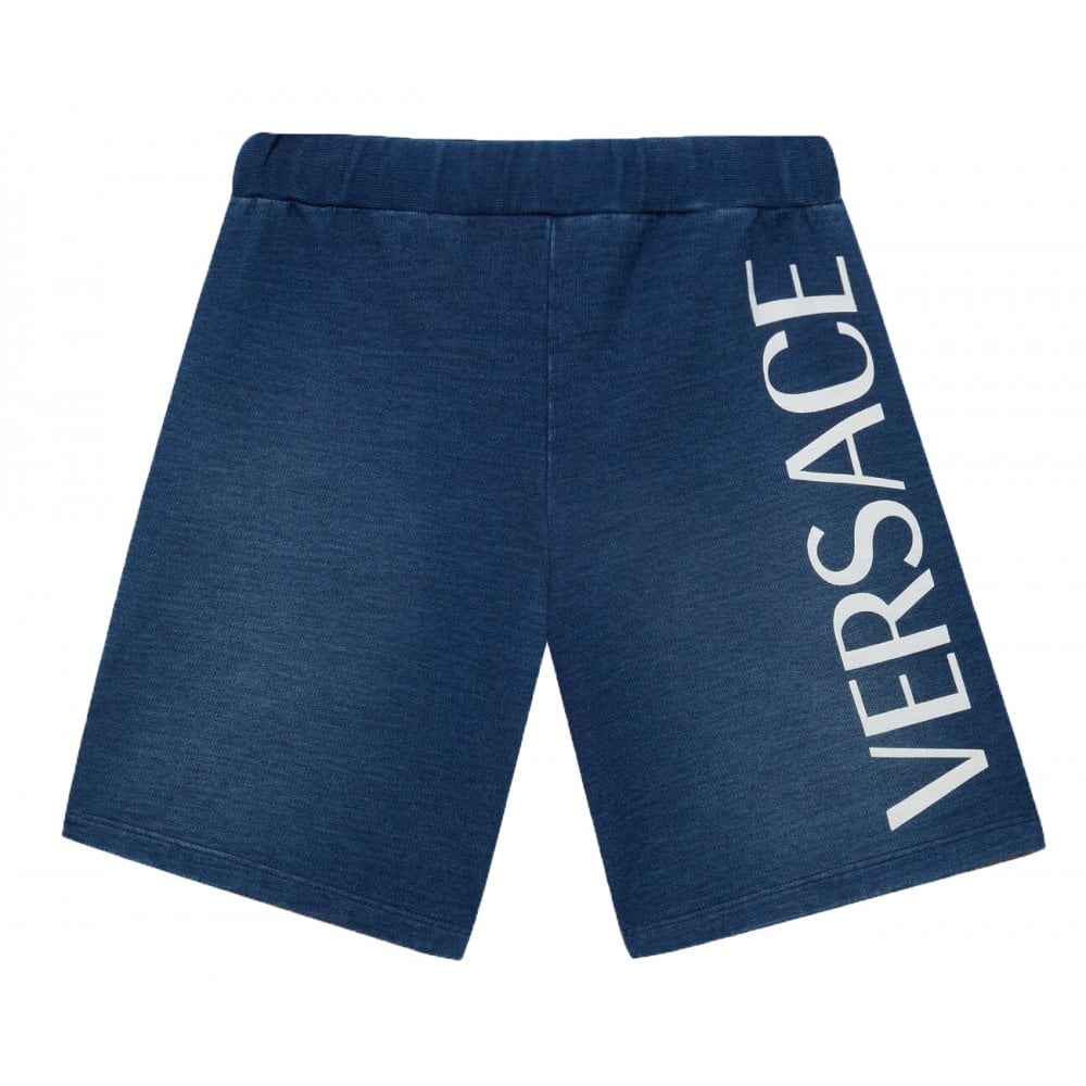 Versace Boys Cotton Shorts Blue