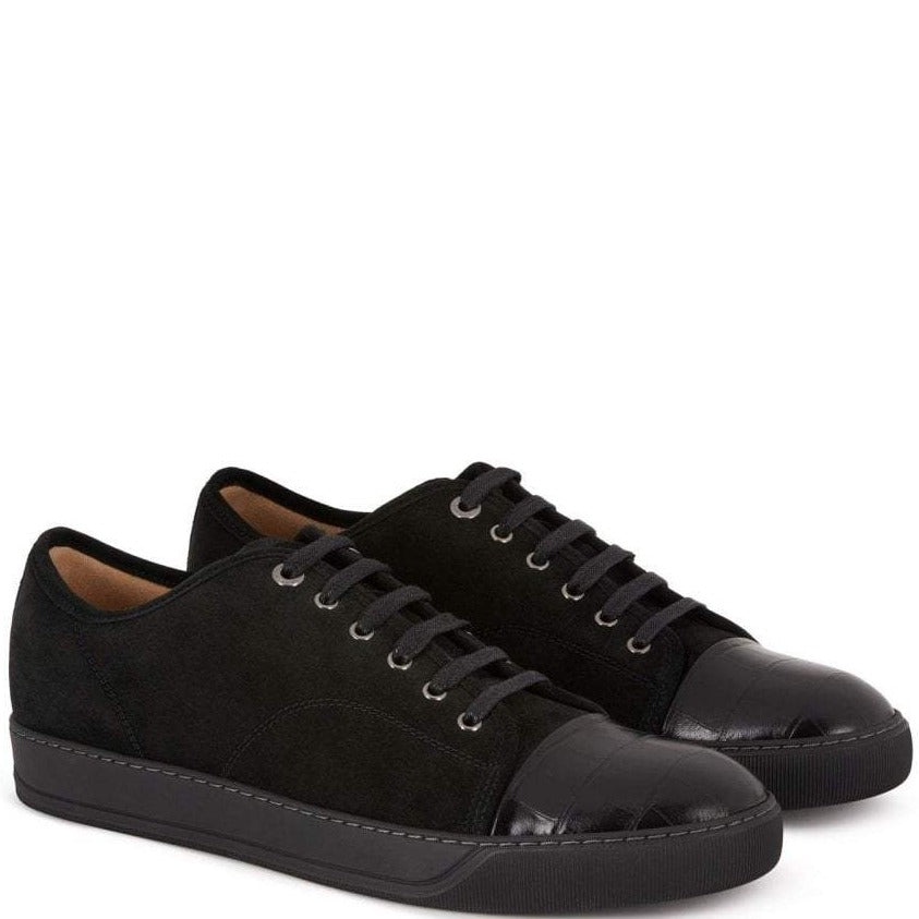 Lanvin Men&#39;s DBBI Suede Calfskin Sneaker Black