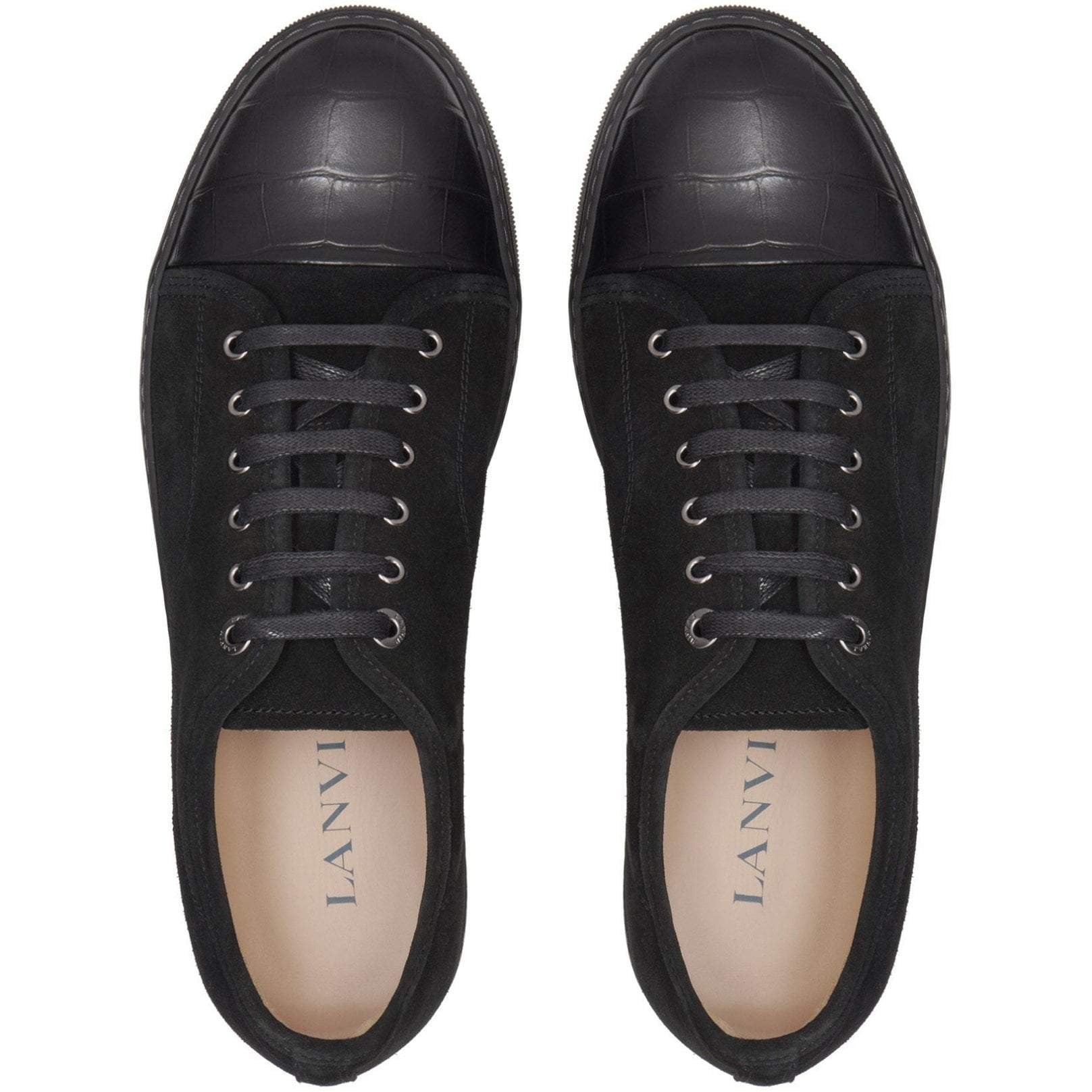 Lanvin Men&#39;s DBBI Suede Calfskin Sneaker Black