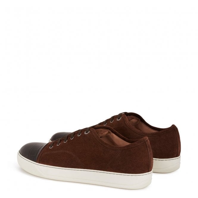 Lanvin Men&#39;s DBB1 Suede Calfskin Sneaker Brown