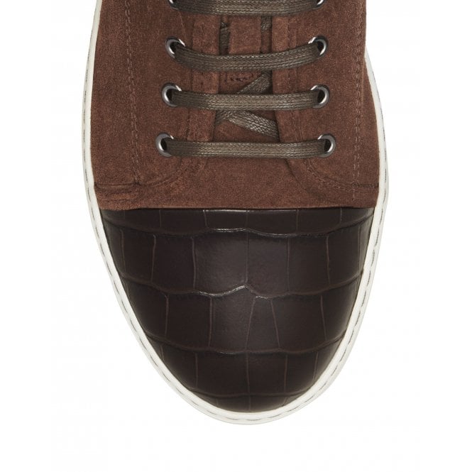 Lanvin Men&#39;s DBB1 Suede Calfskin Sneaker Brown