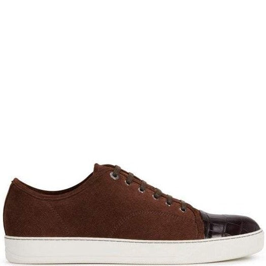 Lanvin Men&#39;s DBB1 Suede Calfskin Sneaker Brown