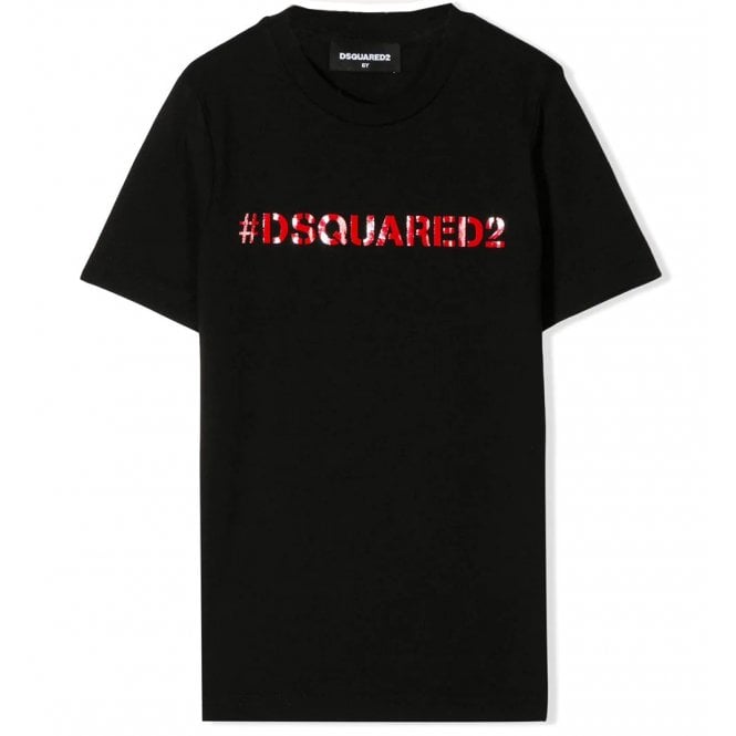 Dsquared2 Boys Hashtag T-shirt Black