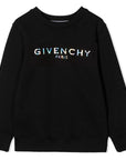 Givenchy Girls Foil Logo Print Sweatshirt Black