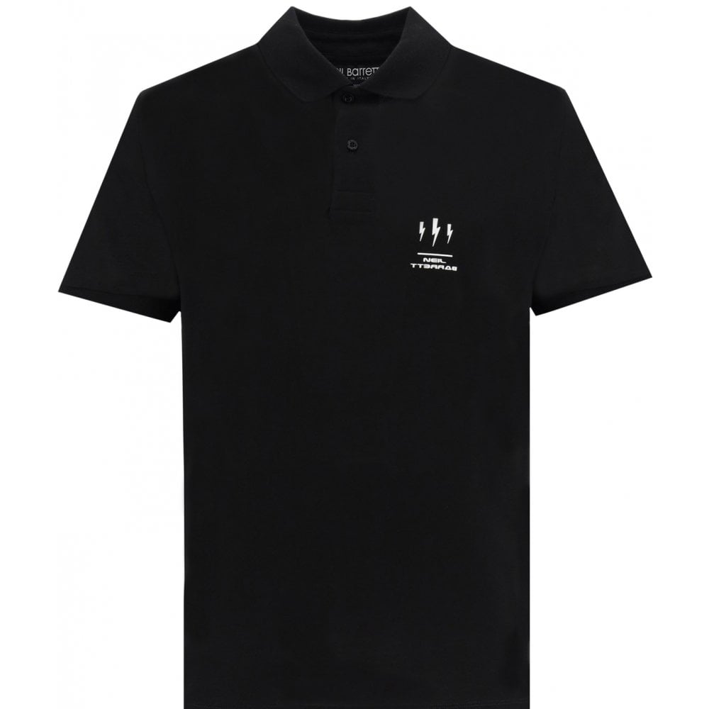 Neil Barrett Men&#39;s Bolt Polo Black