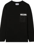 Moschino Boys Long Sleeved Logo T-shirt Black