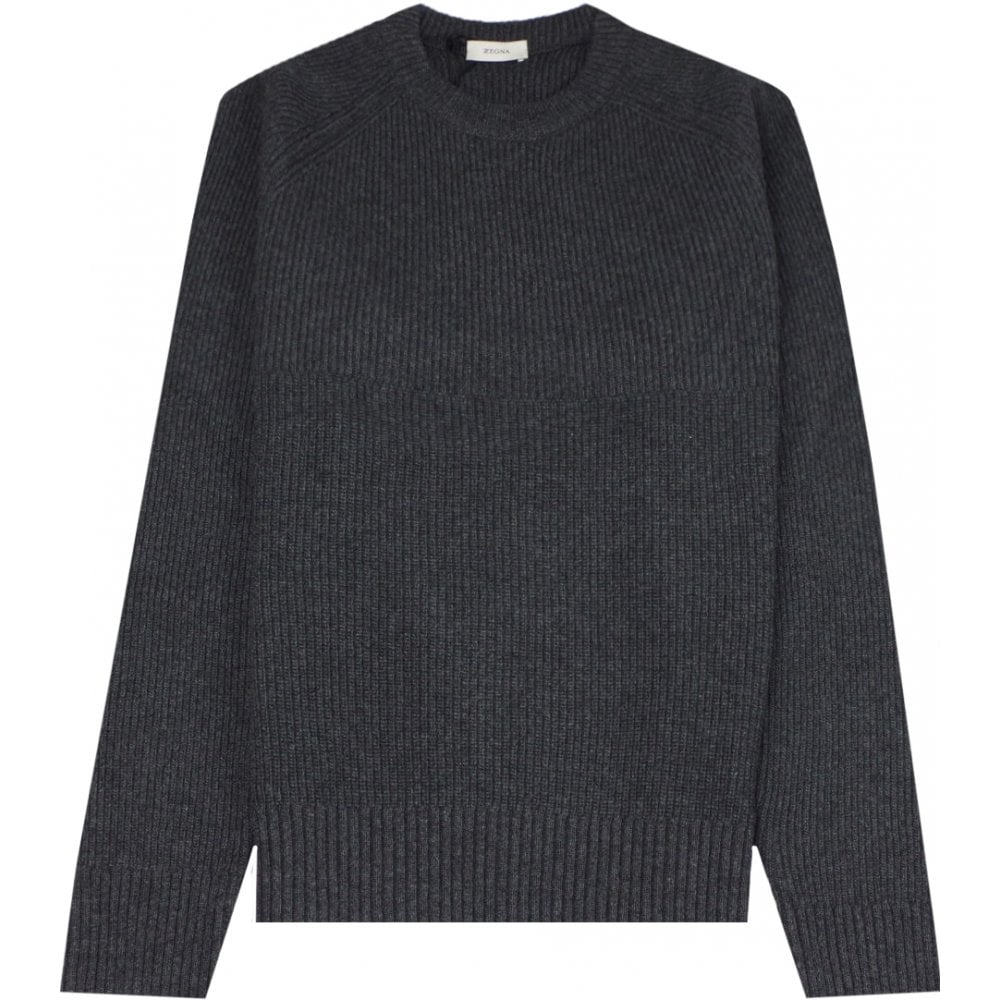 Z Zegna Men&#39;s Crewneck Knitwear Jumper Grey