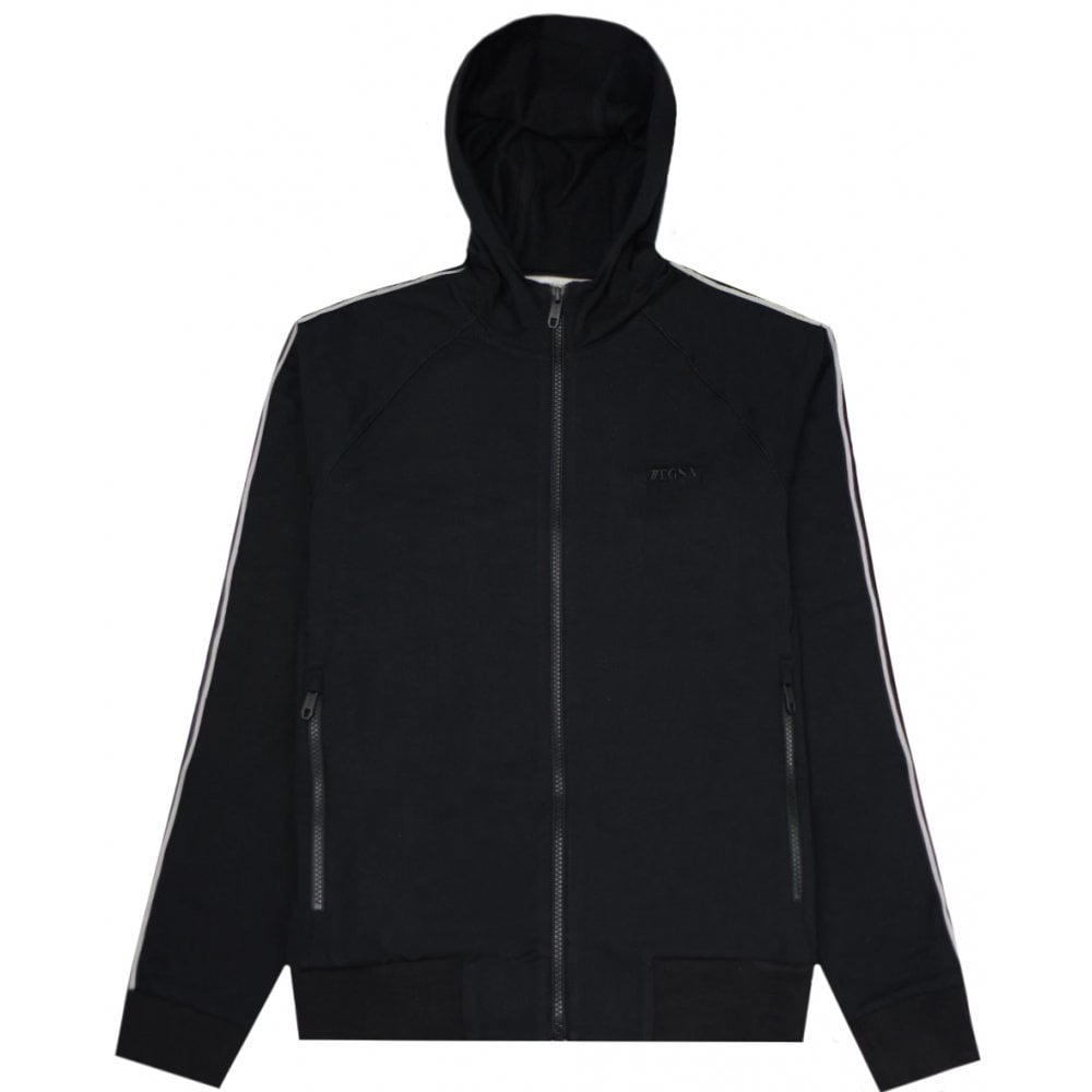 Z Zegna Men&#39;s Zip Hoodie Black