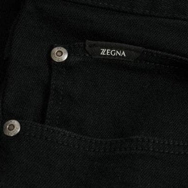 Z Zegna Men&#39;s Stretch Cotton Denim Jeans Black