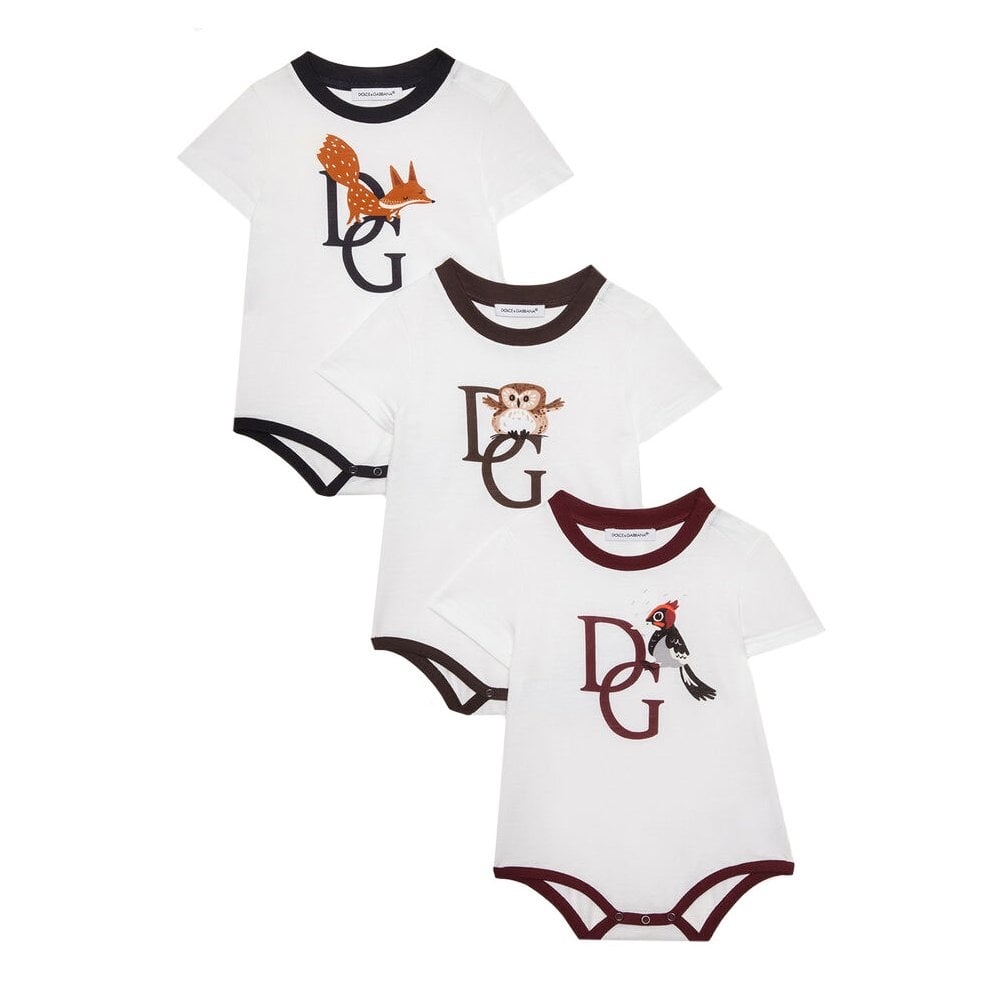 Dolce &amp; Gabbana Baby Boys Animal Print Bodysuit White