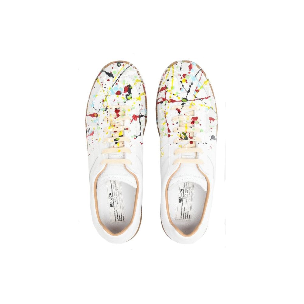 Maison Margiela Men&#39;s Painted Sneakers White