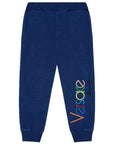 Versace Boys Embroidered Joggers Blue