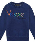 Versace Boys Embroidered Sweater Blue