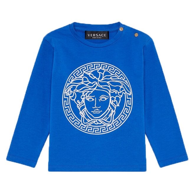 Versace Baby Boys Blue Logo Top