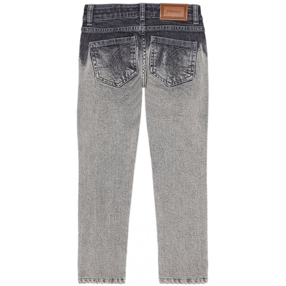 Versace Boys Logo Jeans Grey