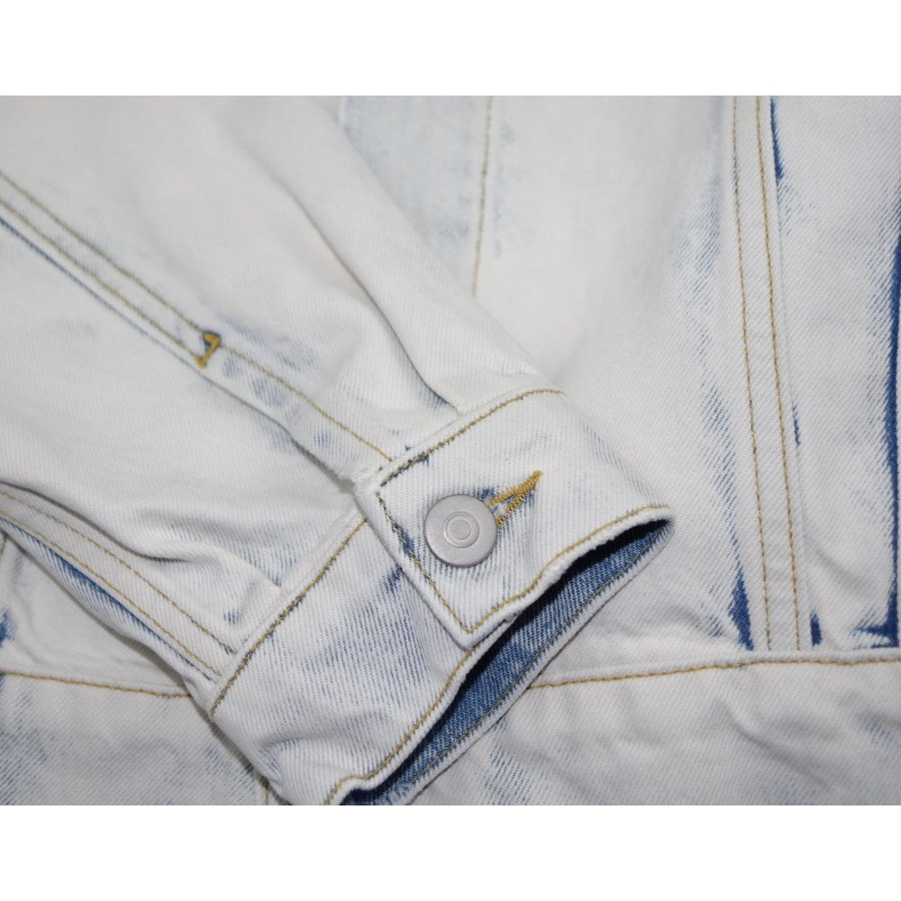 Maison Margiela Men&#39;s Bleach-Wash Denim Jacket White