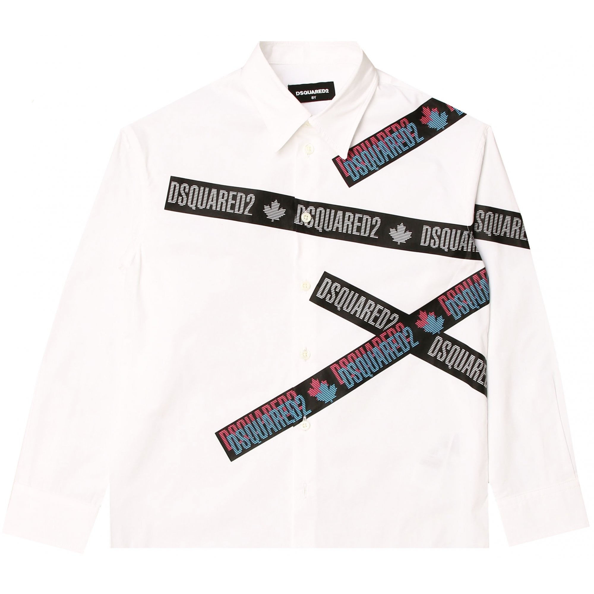 Dsquared2 Boys Tape Logo Shirt White