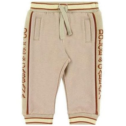 Dolce &amp; Gabbana Boys Cotton Joggers Beige