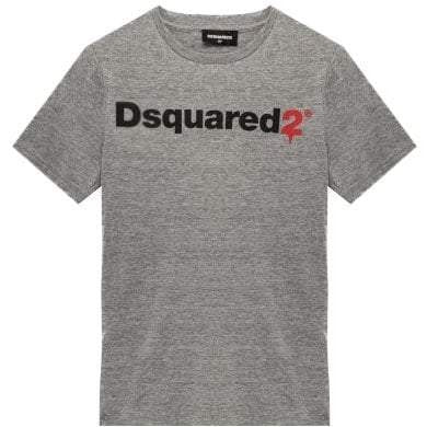 Dsquared2 Boys Cotton Logo Drip T-Shirt Grey