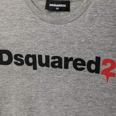 Dsquared2 Boys Cotton Logo Drip T-Shirt Grey