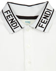 Fendi Boys Cotton Polo Shirt White