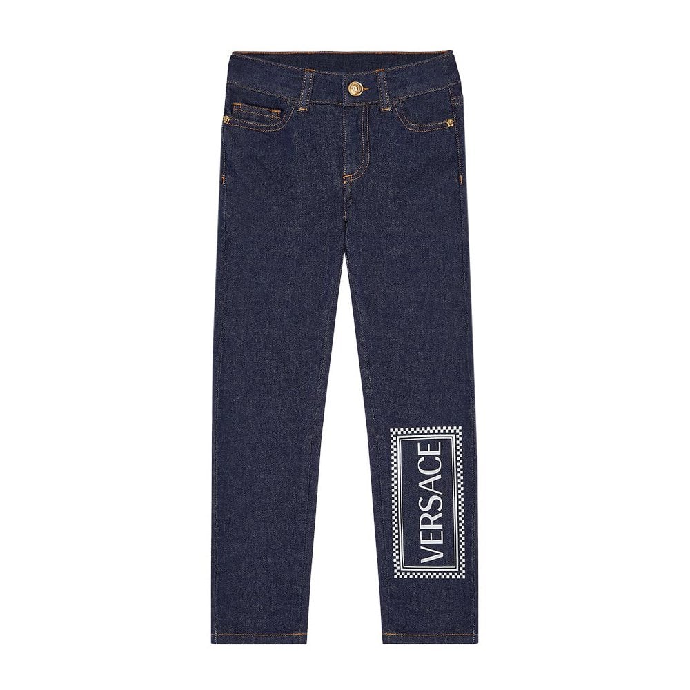 Versace Boys Logo Jeans Blue