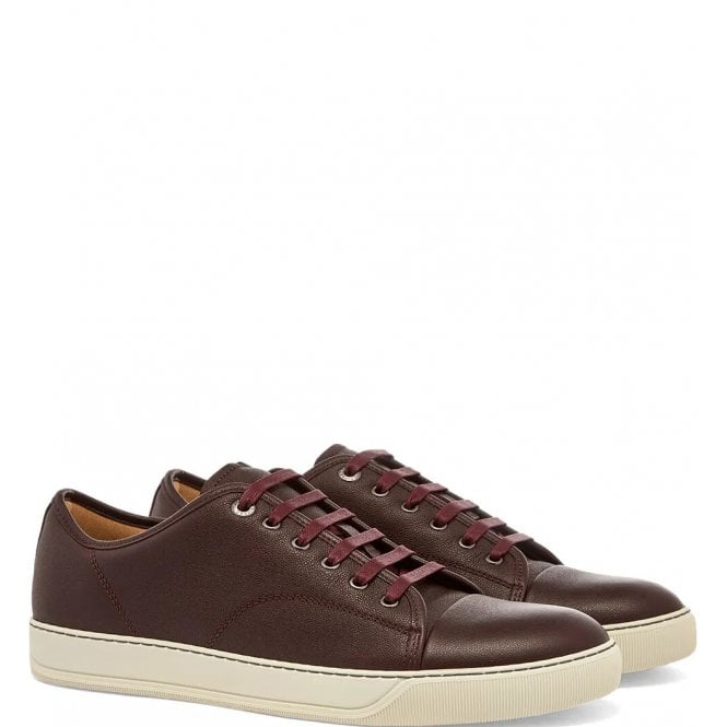 Lanvin Men&#39;s DBBI Low Top Trainers Burgundy