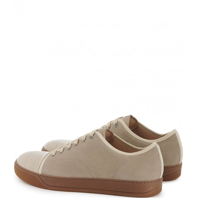Lanvin Men&#39;s Crocodile Calf-skin Trainers Beige