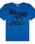 Moschino Boys Distorted Logo T-shirt Blue
