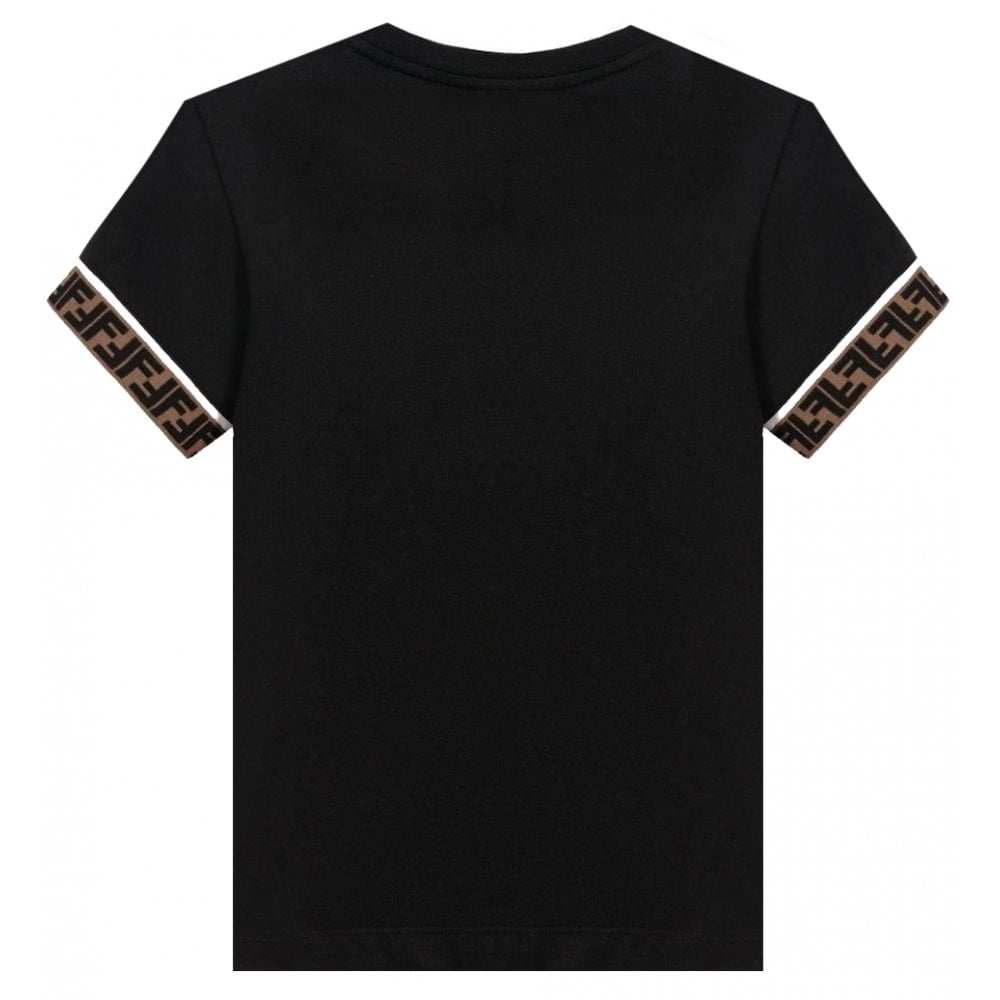 Fendi Boys Cuff Logo T-shirt Black