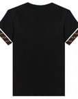 Fendi Boys Cuff Logo T-shirt Black