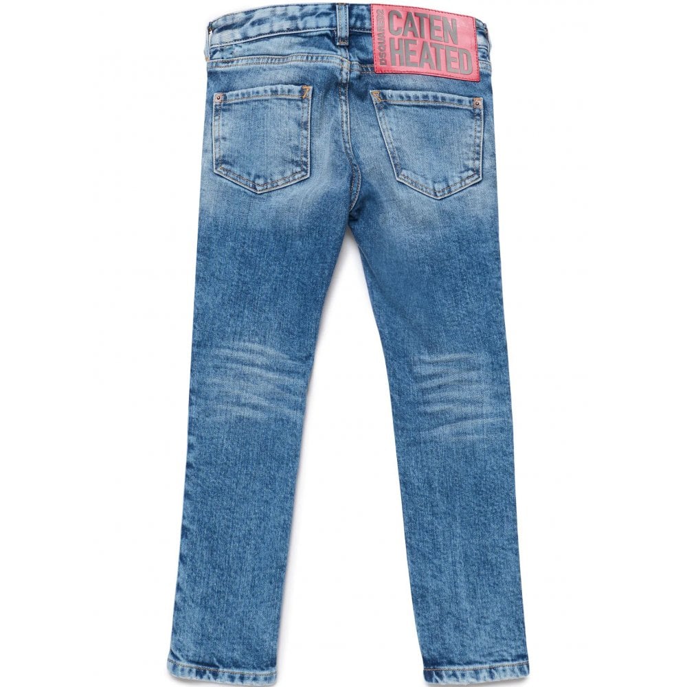 Dsquared2 Boys Caten Heated Skater Jeans Blue