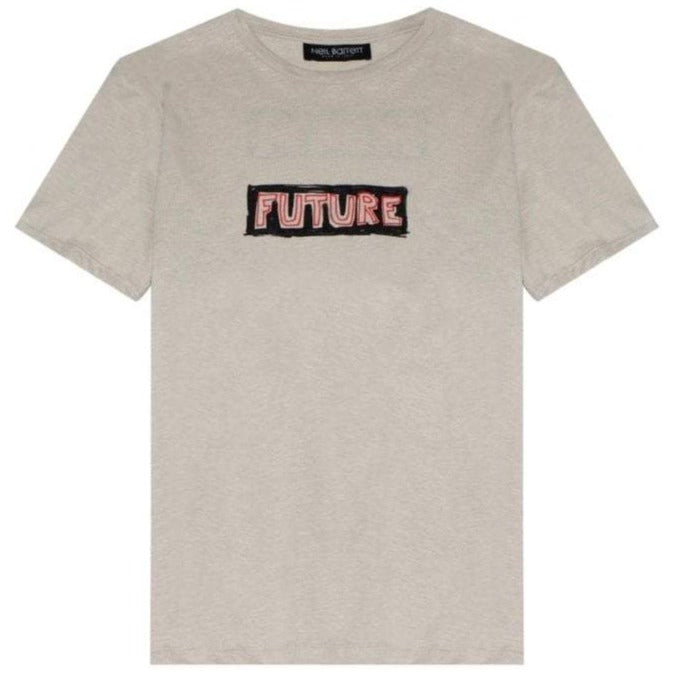 Neil Barrett Men&#39;s Future Print T-shirt Cream