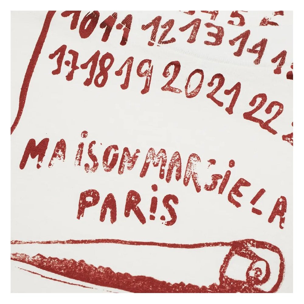 Maison Margiela Men&#39;s Scroll Print T-shirt White