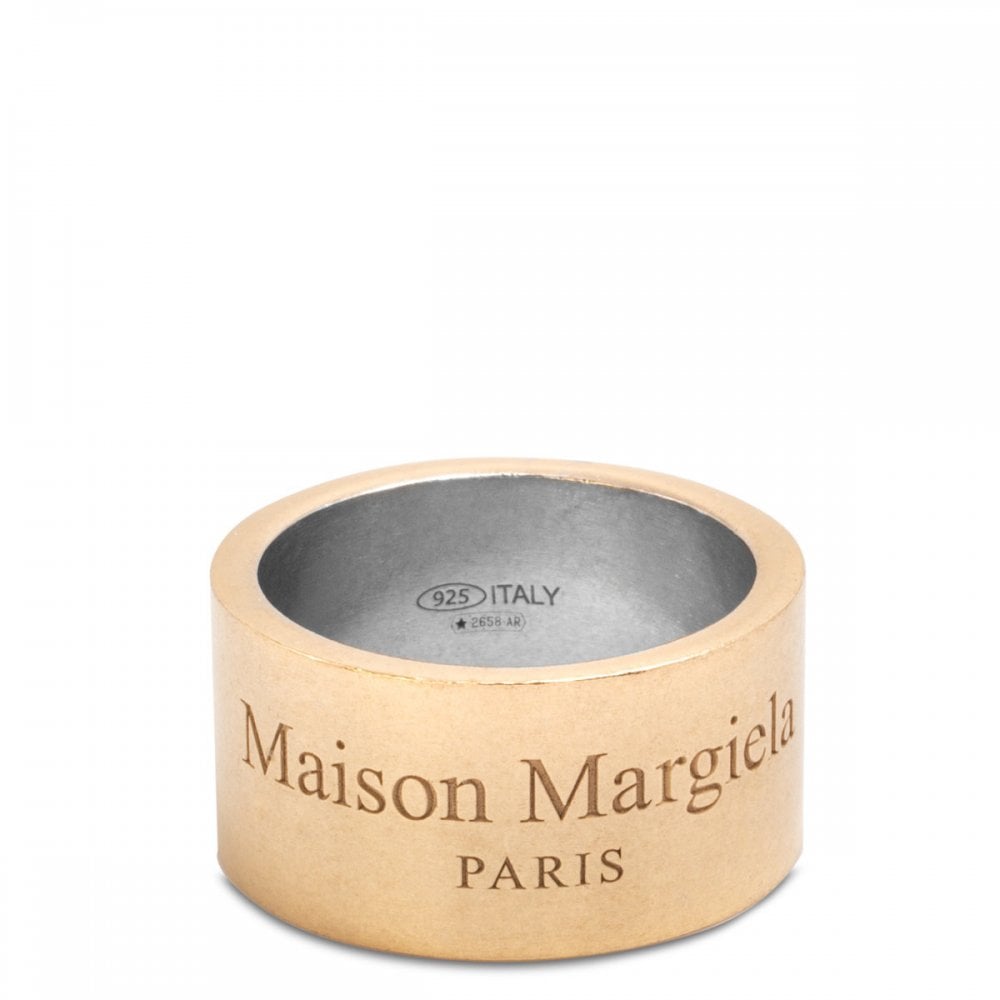 Maison Margiela Men&#39;s Engraved Logo Ring Gold