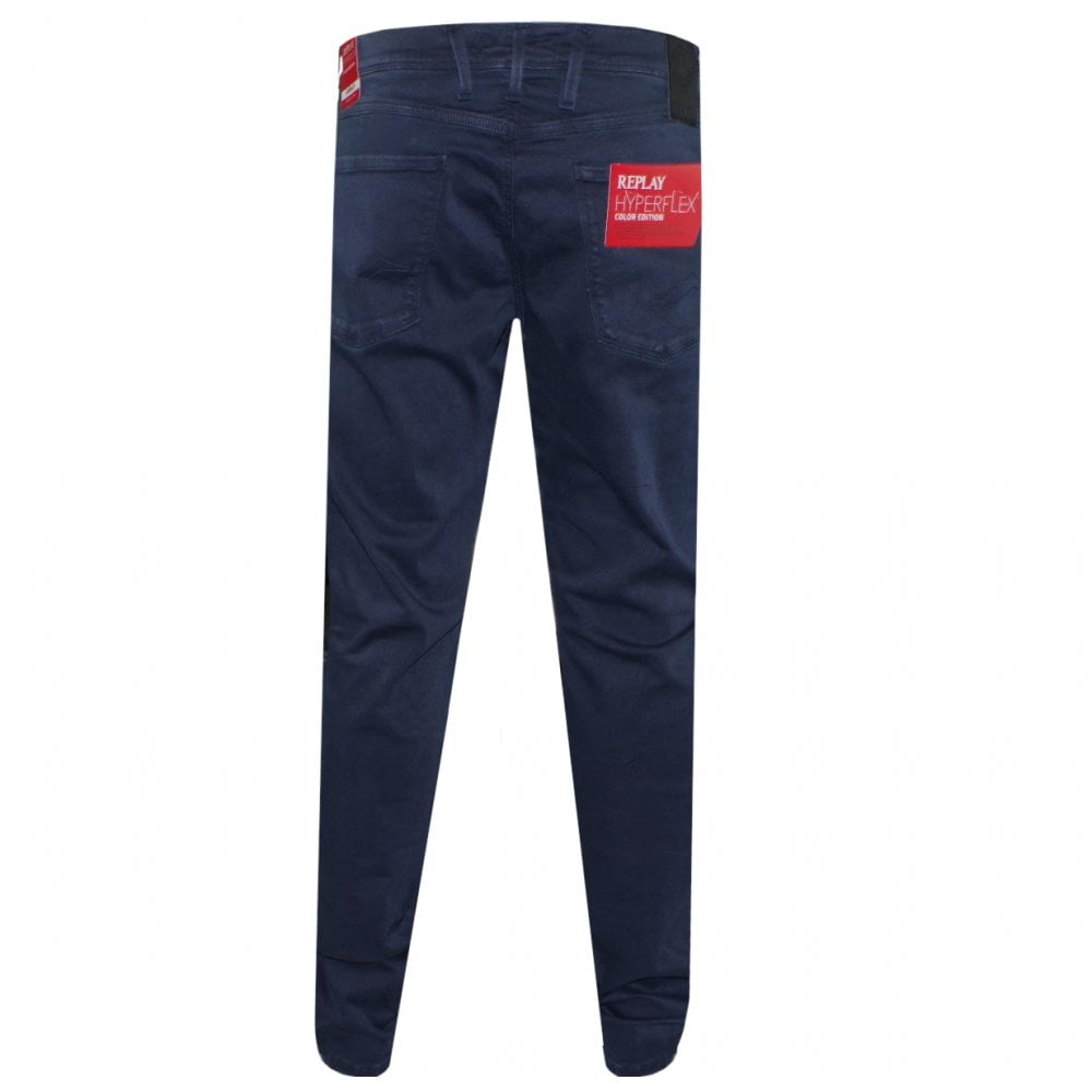 Replay Men&#39;s Colour Edition Hyperflex Jeans Navy