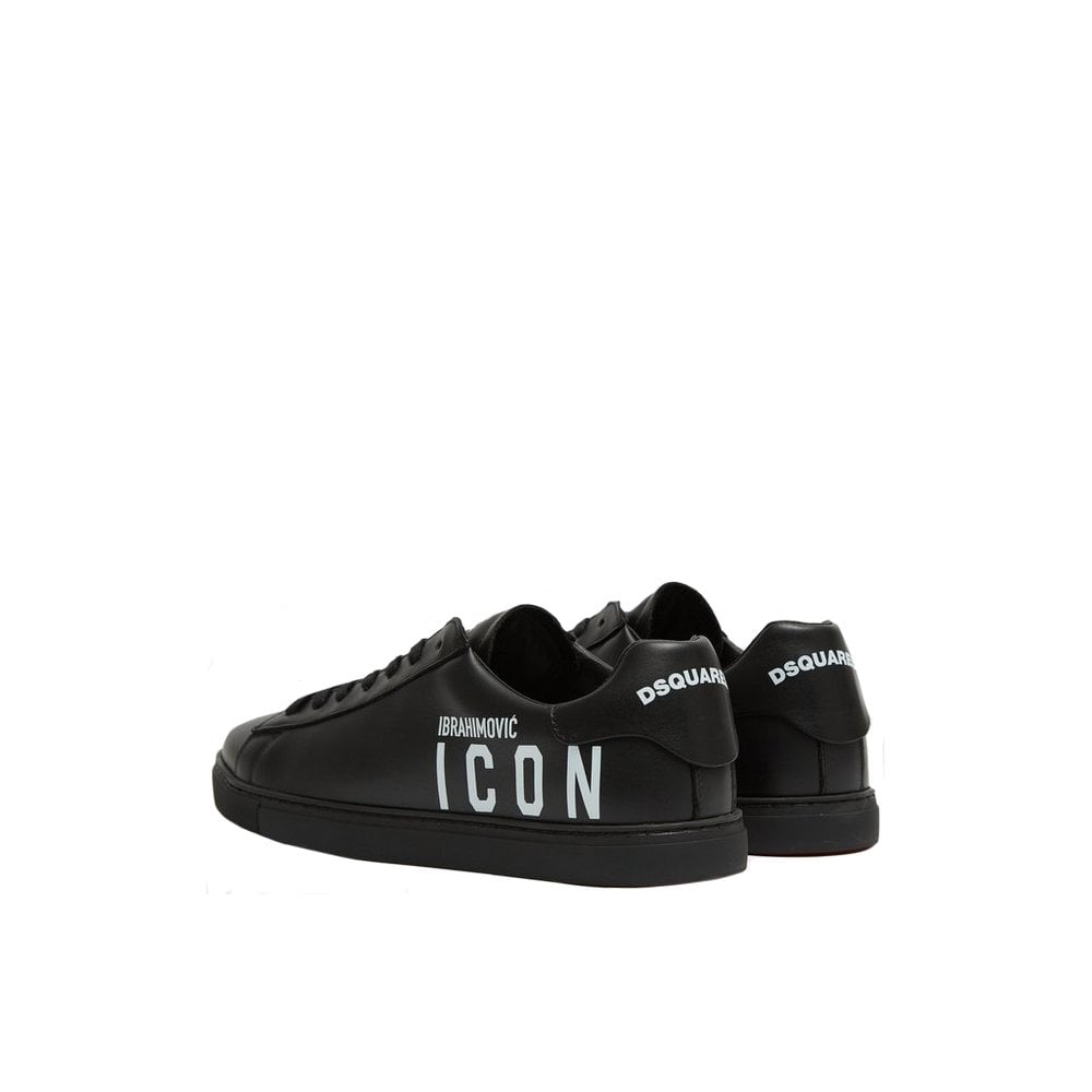 Dsquared2 Men&#39;s Ibrahimovic ICON Leather Trainers Black