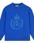 Dolce & Gabbana Boys Cotton Logo Sweater Blue