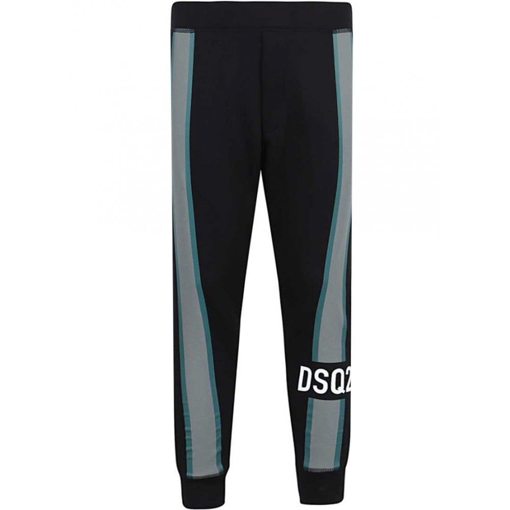 Dsquared2 Men&#39;s Cotton-Blend Jersey Stripe Track Pants Black