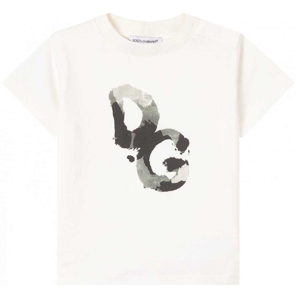 Dolce &amp; Gabbana Baby Boys Camouflage T-Shirt White