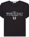 Dolce & Gabbana Boys Made In Italy Flag T-Shirt Black