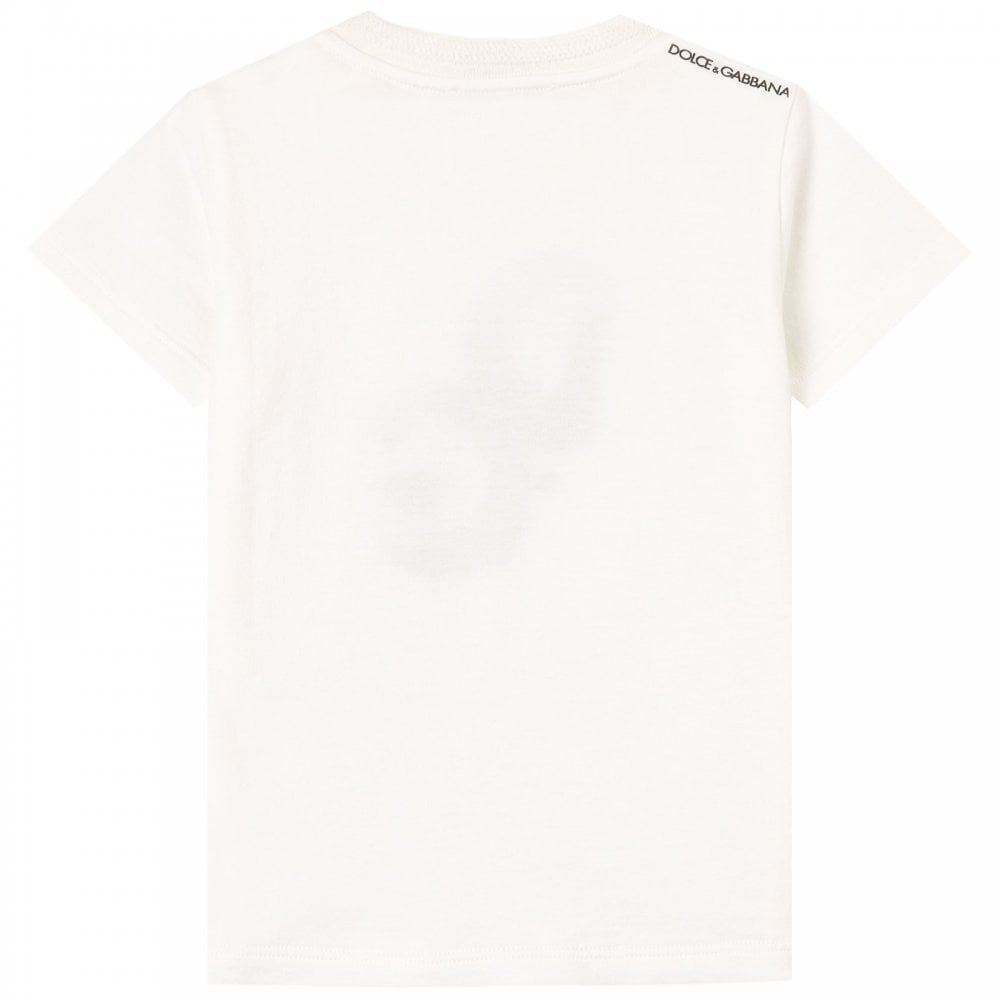 Dolce &amp; Gabbana Boys Camouflage Logo T-Shirt White