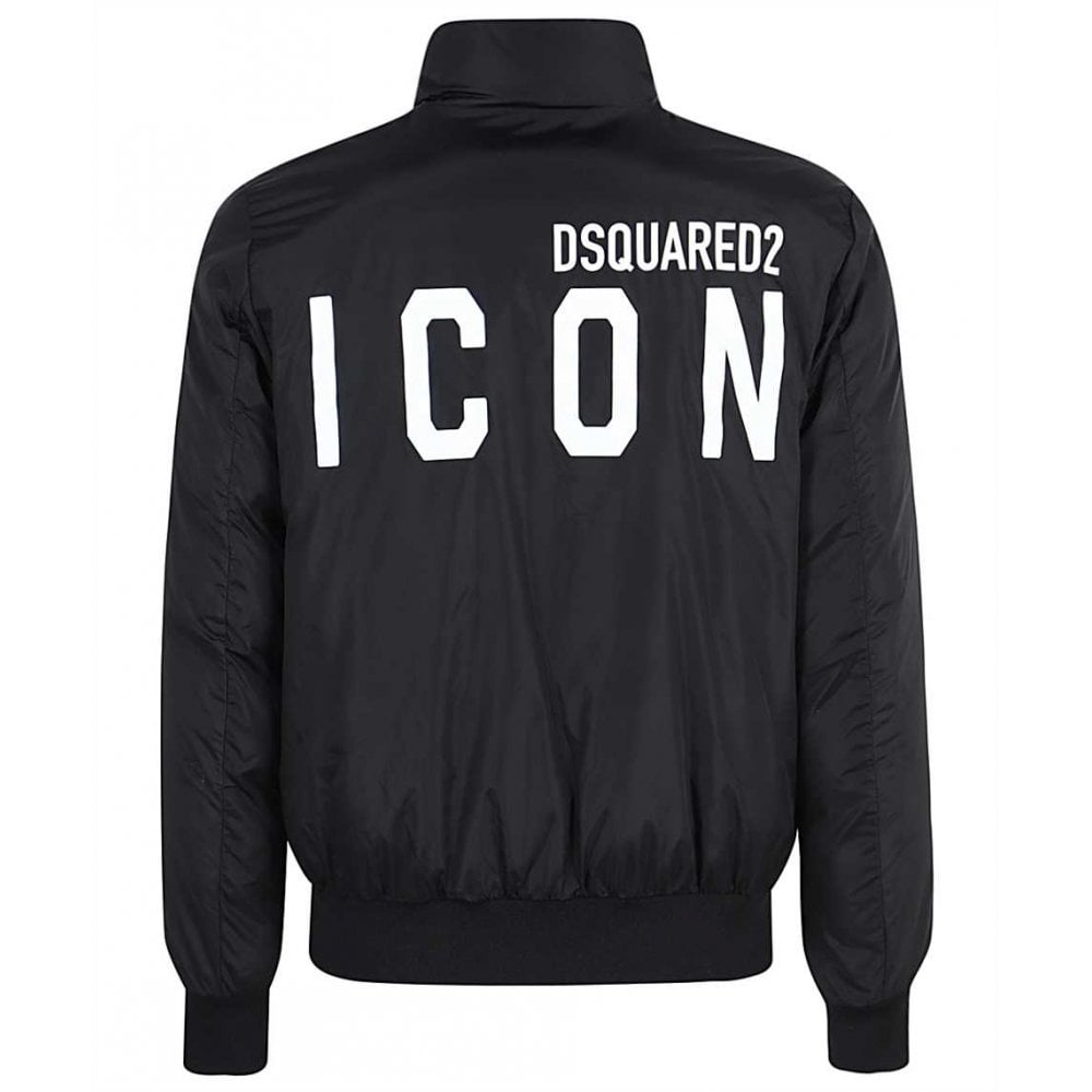 Dsquared2 Men&#39;s ICON Bomber Jacket Back Logo Black