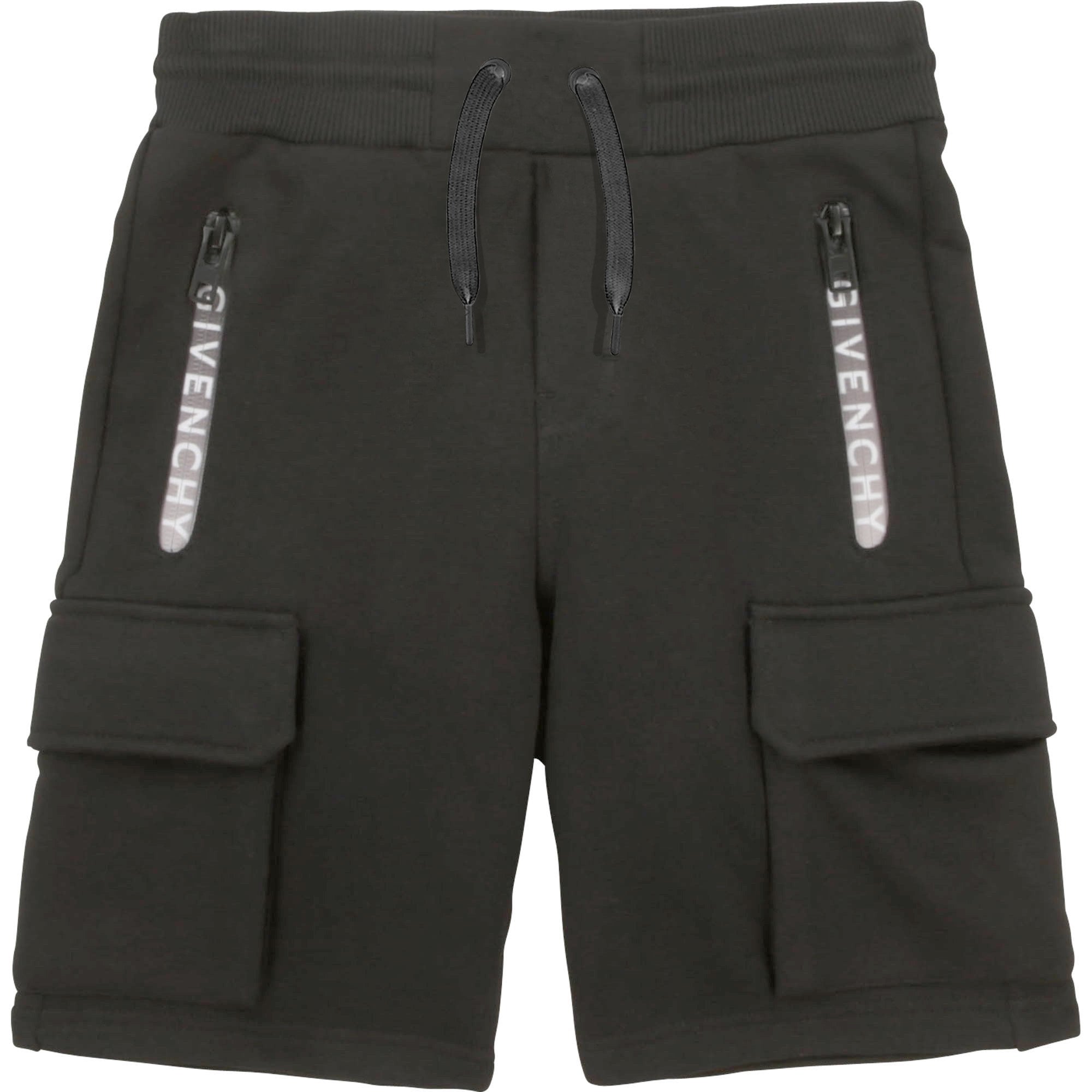 Givenchy Boys Zip Pocket Shorts Black