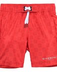 Givenchy Boys Logo Swimshorts Red